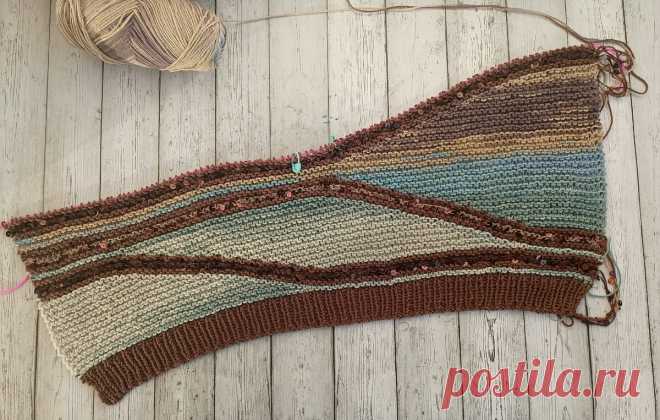 Дюна. Техника Свинг. МК | Людмила Пряжевская творчество на спицах | Дзен