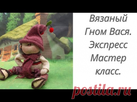 Гном Вася. Готовая работа. Экспресс мастер класс. #вязанаякукла#куклакрючком#вязаныйгном