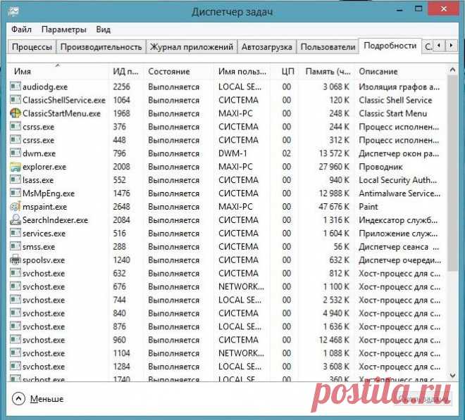 Какие процессы можно завершить в диспетчере задач