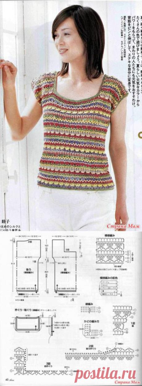 Радужный топ крючком. - ВЯЗАНАЯ МОДА+ ДЛЯ НЕМОДЕЛЬНЫХ ДАМ - Страна Мам