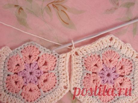 КАК СОЕДИНИТЬ КРЮЧКОМ МОТИВЫ АФРИКАНСКИЙ ЦВЕТОК. МАСТЕР КЛАСС.