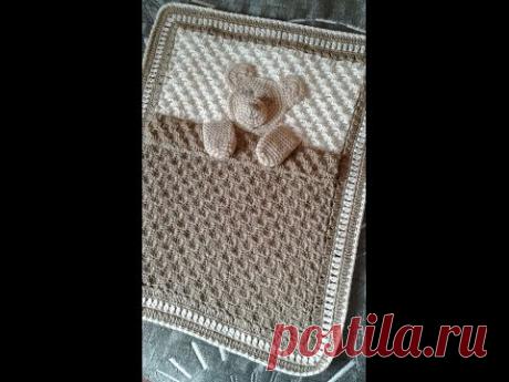 manta para bebe facil a crochet (subtitulos in several lenguage)