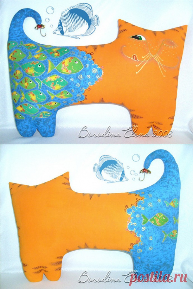 Котыподушки.текстильные диванные коты елены бородиной. | Colors.life