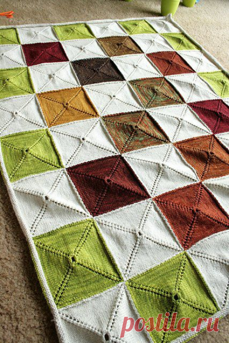 Плед спицами..