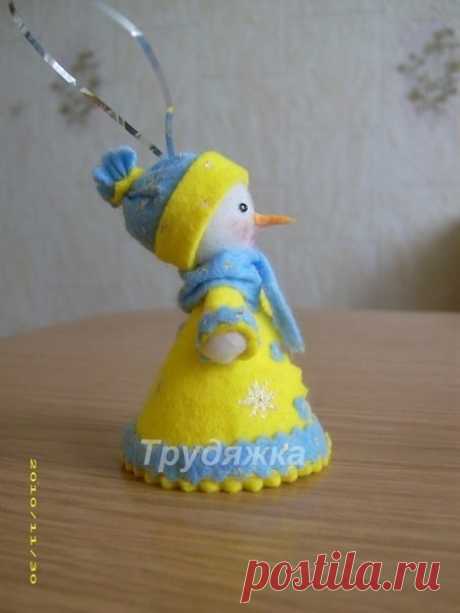 Снегурочки 
 
Материалы 
-салфетки для уборки (нетканые), материал можно использовать любой. 
-клей универсальный 
-ножницы "зигзаг" 
-контуры для ткани 
-бисер (для глаз) 
-синтепон (для головы и рук) 
-декоративная косметика 
 
Способ изготовления 
Делаем чертёж деталей, согласно (фото 2) 
Вырезаем из салфеток и начинаем склеивать. Голову и руки (R=2см)вырезаем из синтепона и стягиваем через край, чтобы получились шарики. При необходимости наполняем синтепоном. 
Туловище...