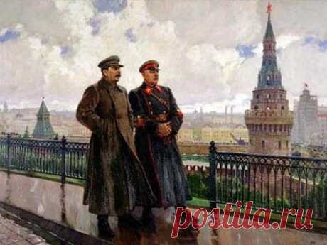 И.В.Сталин и К.Е.Ворошилов в Кремле  [1938]    Худжник - Александр Михайлович Герасимов