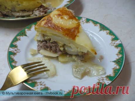 Картофельная запеканка с фаршем в мультиварке / Выпечка / Рецепты для мультиварки