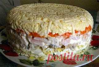 Лучшие кулинарные рецепты : Слоенный салат с грибами