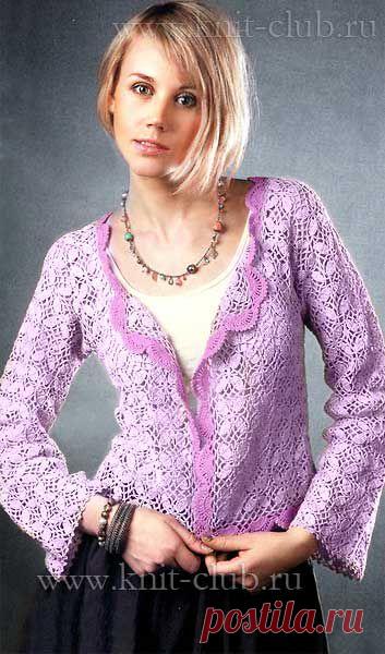 Кружевная кофта крючком со схемами