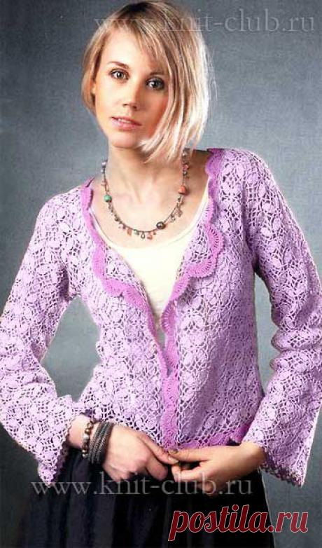 Кружевная кофта крючком со схемами