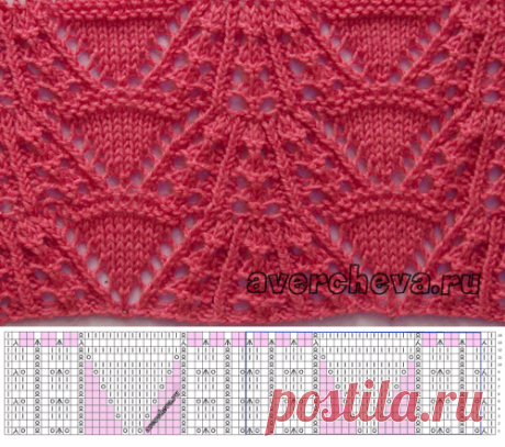 узор спицами 537 |  каталог вязаных спицами узоров