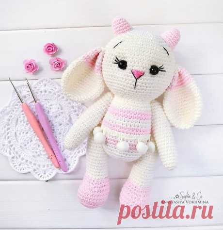 Бесплатный мастер-класс по вязанию Зайка Лу и овечка Нюша крючком. Автор - Анастасия Вохмина.