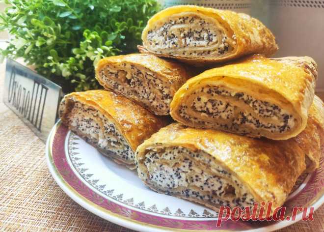 Творожно-маковый рулет без возни с тестом. Просто, вкусно, малокалорийно. | 