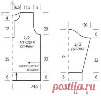 Вязание спицами детям. Цветной полосатый пуловер-поло, поперечной вязки, из хлопка, для мальчика 10-11 лет