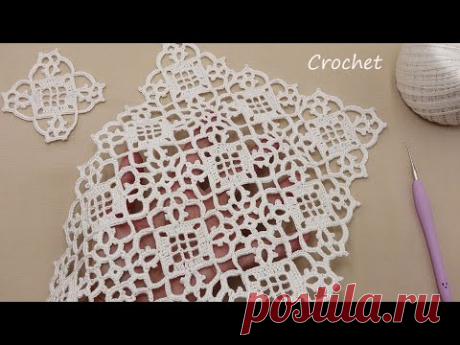 Ажурный КВАДРАТНЫЙ МОТИВ вязание крючком  Easy Crochet square motifs