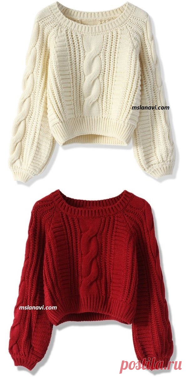 Короткие вязаные свитера с простыми узорами - Вяжем с Лана Ви