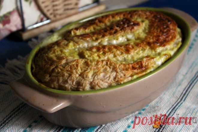 Заливной пирог из вафельных коржей с мясным фаршем | Четыре вкуса