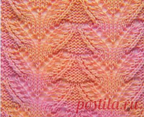 Красивый ажурный узор спицами | Ажурные Узоры