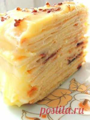 Сказочно вкусный торт с творожным заварным кремом