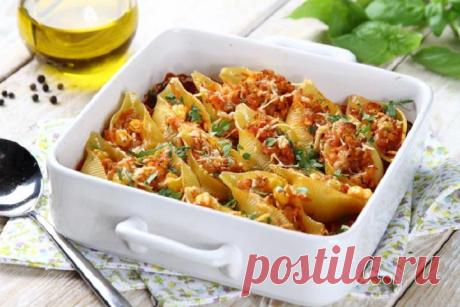 Фаршированные макароны ракушки с фаршем в духовке – пошаговый рецепт с фото.