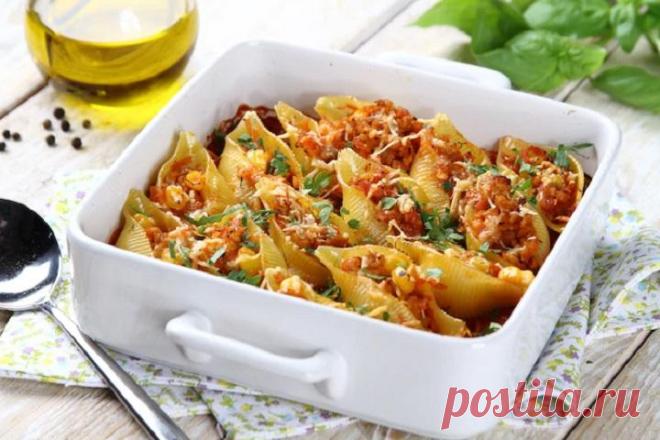 Фаршированные макароны ракушки с фаршем в духовке – пошаговый рецепт с фото.