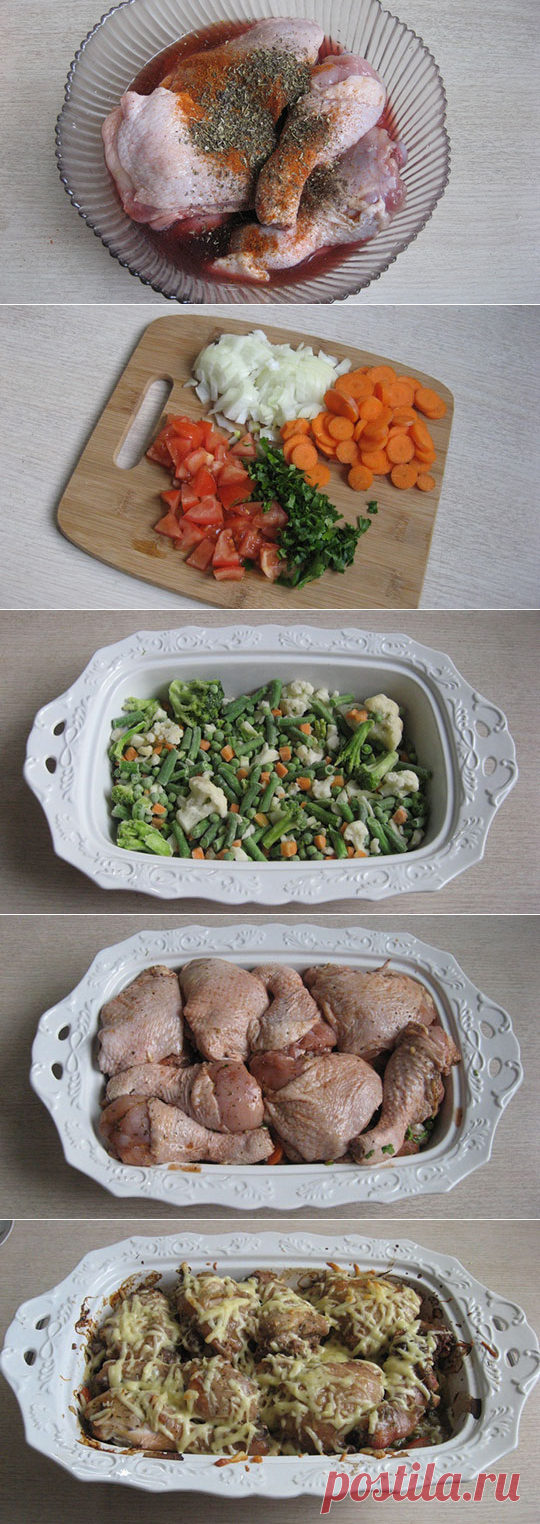 Курица с овощами в духовке | Стряпуха