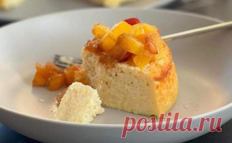 Сливочная запеканка без творога на йогурте и манке