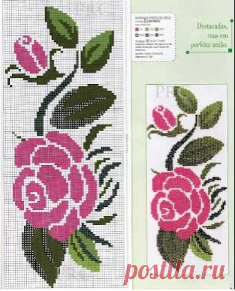 Izšūšana Soli pa solim: Cross stitch - Ziedi