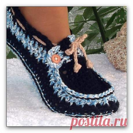 Нарядные тапочки, связанные крючком