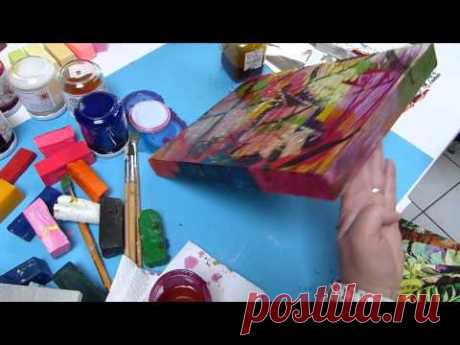 Die Encaustic Schellack Technik - YouTube | Encaustic and cold wax