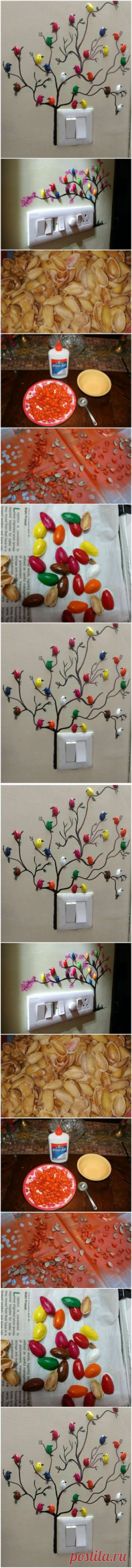 DIY Pista Shell Bird For Wall Decoration | home Decor