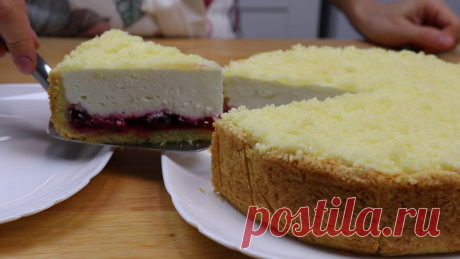 Делюсь рецептом творожного пирога с вишней, вкусно как в кондитерской! | Ольга Шобутинская | Дзен