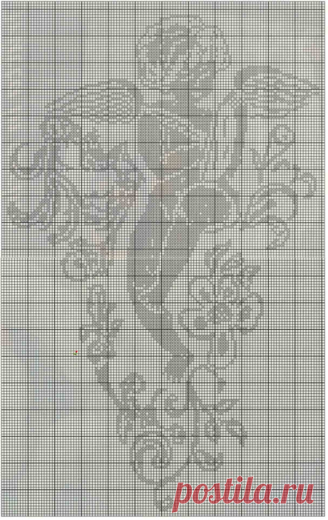 Ангел — схема для вышивки или филейного вязания крючком — HandMade