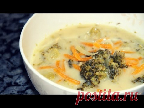 Родные точно попросят добавки!Вкуснейший суп из брокколи и сыра чеддер.