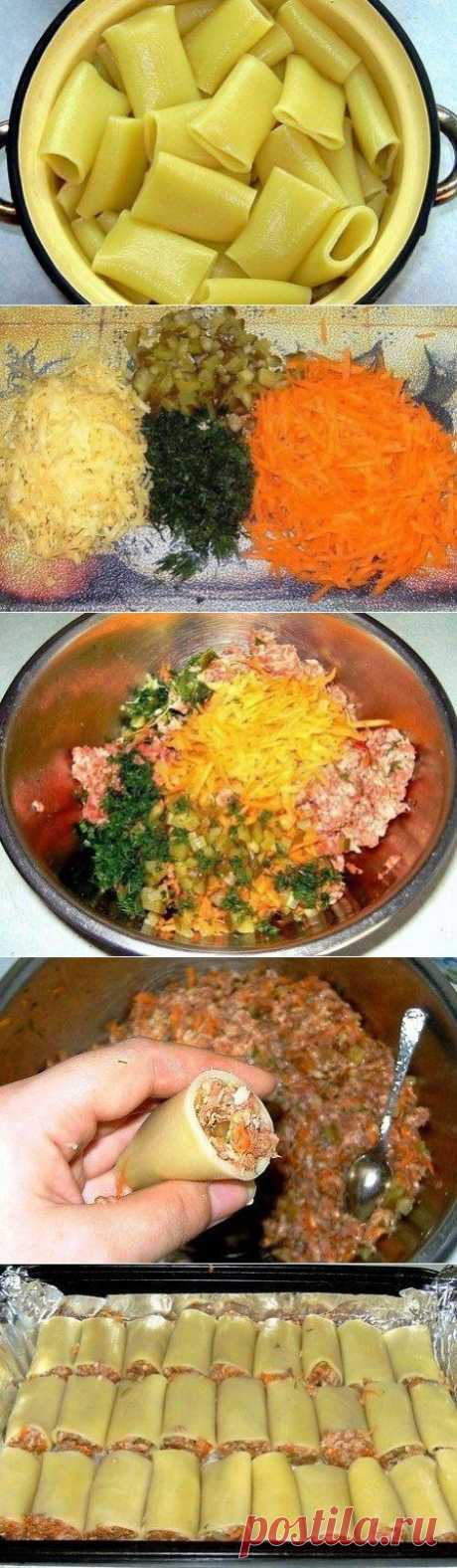 Фаршированные каннеллони, запеченные с сыром