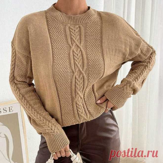 Треугольная кокетка, рельефные узоры и изящные бусины — стильные идеи для вязания спицами | Вяжем вместе! | Дзен