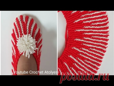 Kolay Çizgili Patik /Easy KNITTED Shoes