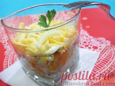 Рецепт: Салат "Мимоза" в стакане на RussianFood.com