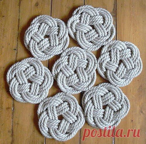 Коврики, панно и другие предметы быта из веревок