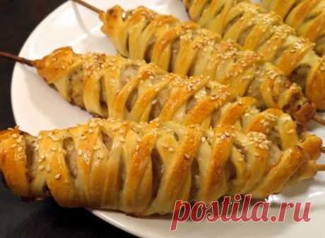 Для новогоднего стола: люля-кебаб из курицы в тесте | Вкусные рецепты
