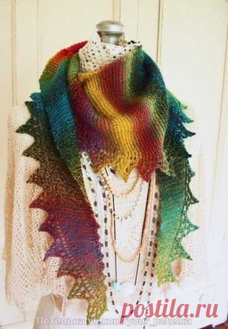 Бактус "Недотрога"(Pimpelliese)!

Дизайнер - Christine Ebers.
Бактус вяжется поперек, начиная с угла. Ажурная кайма вяжется одновременно с бактусом.
Очень просто - подходит для начинающих вязальщиц!
Вам потребуется 100гр. носочной пряжи(400м),круговые спицы 3 и 3,5 мм,1 маркер для петель.

Описание работы.
ИС-изнаночная сторона
ЛЦ-лицевая сторона

Набрать 7 петель.
ИС ряд: 4 лиц, поставить маркер, 3 лиц
Ряд 1 (ЛС): лиц до 1 п перед маркером, накид, 1 лиц, перекинуть маркер...