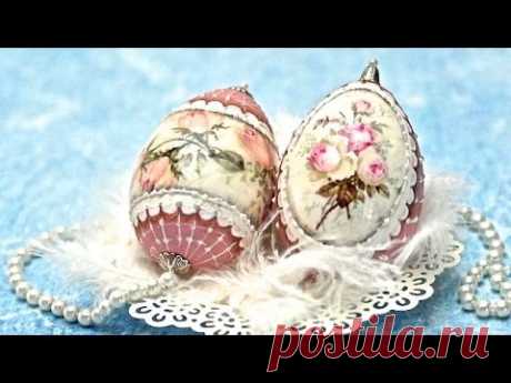 Decoupage easter eggs with roses -  DIY  By Catherine :)