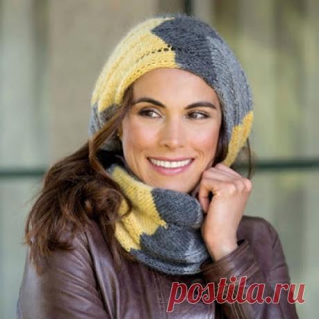 Вязание спицами и крючком: Снуд с узором &quot;зигзаг&quot;