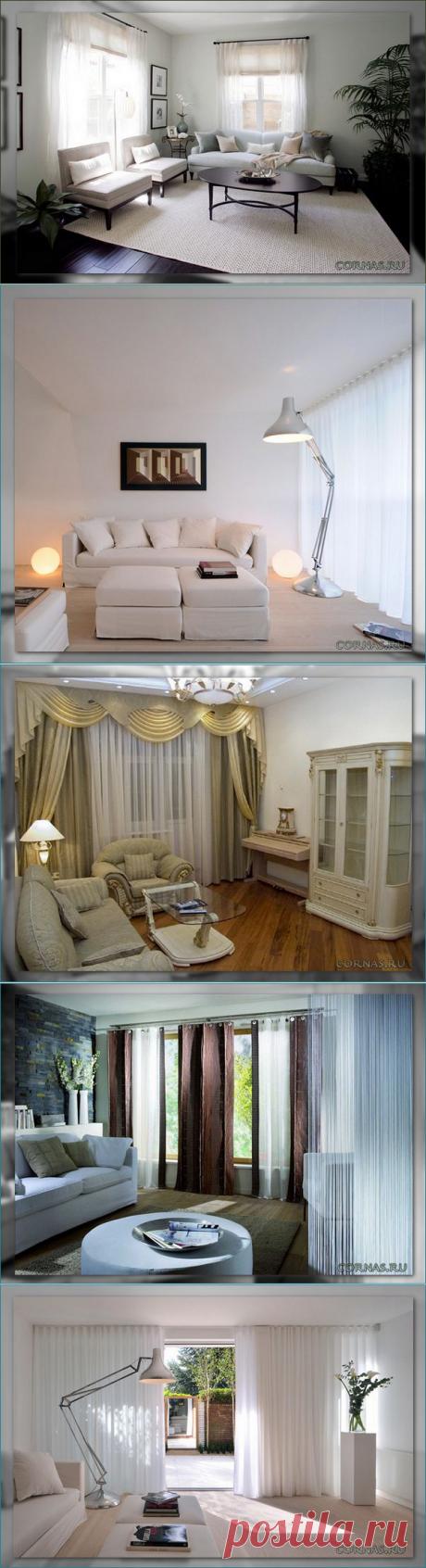 Оформление окна в гостиной |