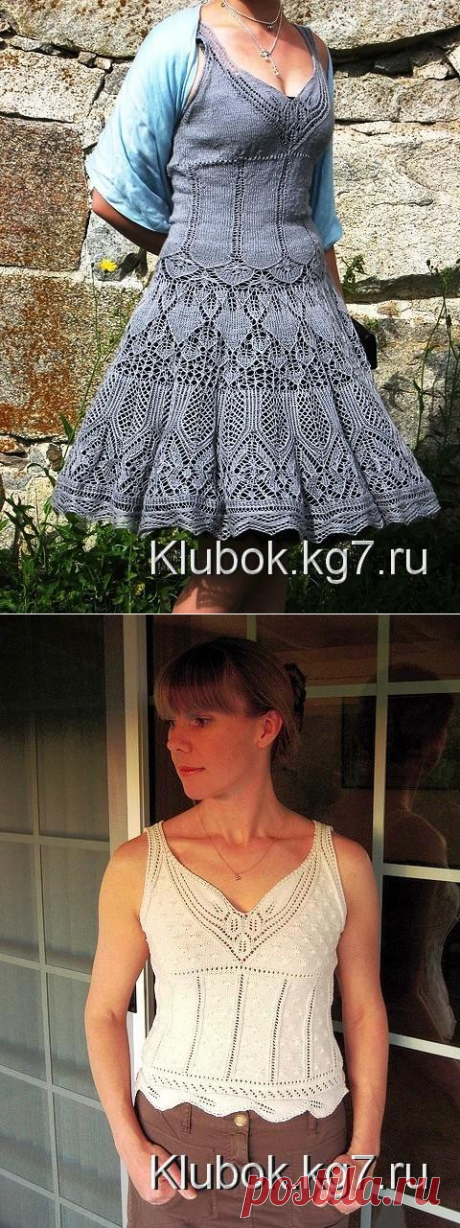 Разлетелись крылья лебедя - сарафан - платье спицами | Клубок