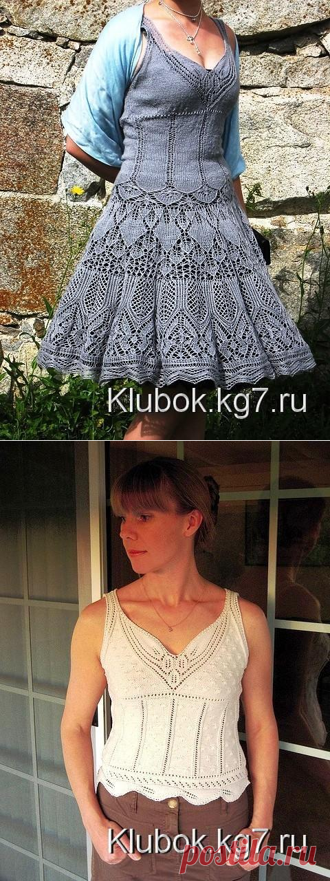Разлетелись крылья лебедя - сарафан - платье спицами | Клубок