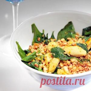 Теплый салат с курицей и шпинатом рецепт – салаты