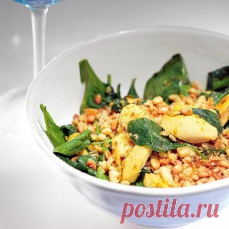 Теплый салат с курицей и шпинатом рецепт – салаты