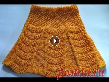 Юбка с бантовыми складками. Вязание на спицах.  Skirt with pleats spokes Юбка спицами. Skirt with pleats spokes. Юбка с бантовыми складками связана спицами вкруговую, снизу вверх на двух парах круговых спиц. Юбка связана уз...