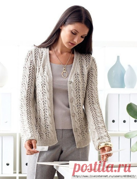 ЛЁГКИЙ АЖУРНЫЙ КАРДИГАН ВЯЖЕМ СПИЦАМИ

 Этот летний ажурный кардиган спицами выполнен из пряжи на основе волокон бамбука и шелка. Ажурные кардиганы для женщин - незаменимая вещь в гардеробе, она может дополнить практически любой ансамбль и придать образу утонченность и женственность. Вязание женского ажурного кардигана спицами по приведенному описанию будет простым и понятным и подойдет как для миниатюрных, так и для пышных женщин и девушек.
Размеры: 
Extra-Small / Small (...